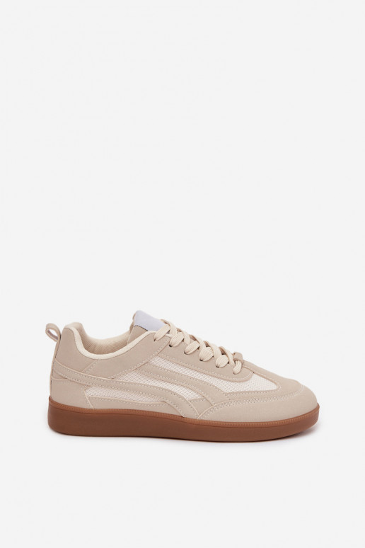 Smėlio spalvos moteriški sneakers modelio batai Hanelor