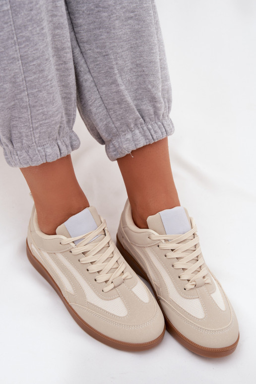 Smėlio spalvos moteriški sneakers modelio batai Hanelor