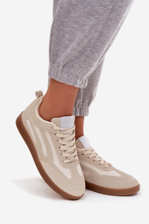 Smėlio spalvos moteriški sneakers modelio batai Hanelor