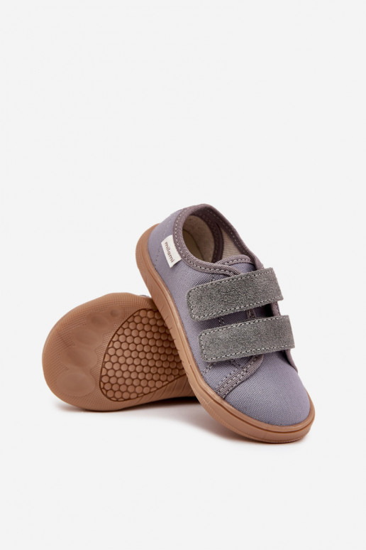 Berniukiškos pilkos spalvos "Barefoot" šlepetės "Sklandžiai" Milami Saphira