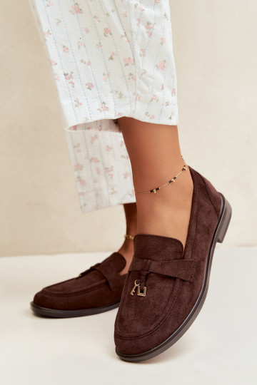 moteriški mokasinai iš dirbtinės zomšos šokolado spalvos Raylie 2