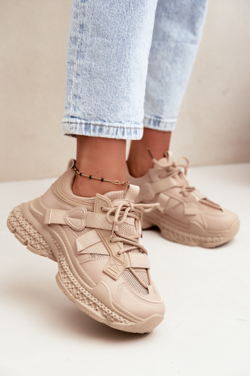 sneakeriai su juostelėmis tinkliniai smėlio spalvos Ellery