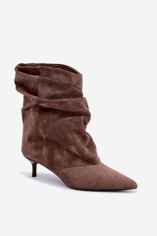įsispiriami aulinukai slouchy tipo su kulniukais chaki spalvos Farren