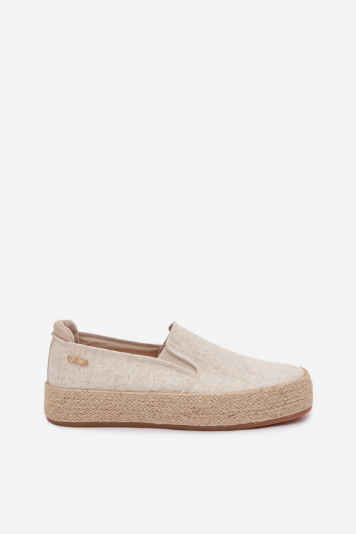Smėlio spalvos espadrilės su platforma Big Star TT274089