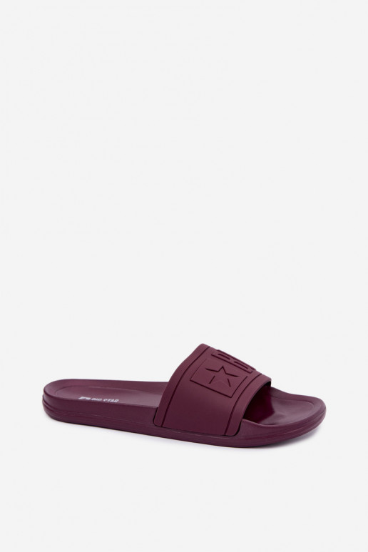 Moteriškos šlepetės Big Star UU274070 bordo spalvos