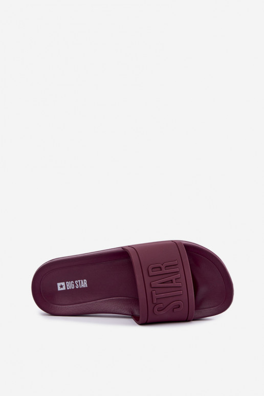Moteriškos šlepetės Big Star UU274070 bordo spalvos