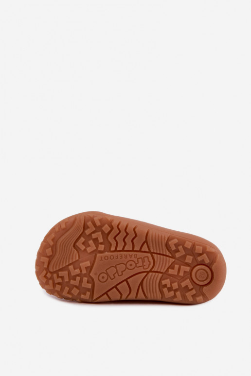Vaikiškos šlepetės Barefoot su širdelėmis Froddo Canvas G1700440-24 rožinės spalvos
