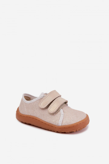 Vaikiškos šlepetės Barefoot Froddo Canvas G1700440-1 auksinės spalvos
