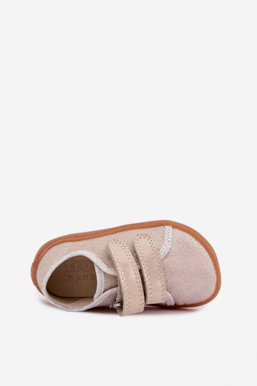 Vaikiškos šlepetės Barefoot Froddo Canvas G1700440-1 auksinės spalvos