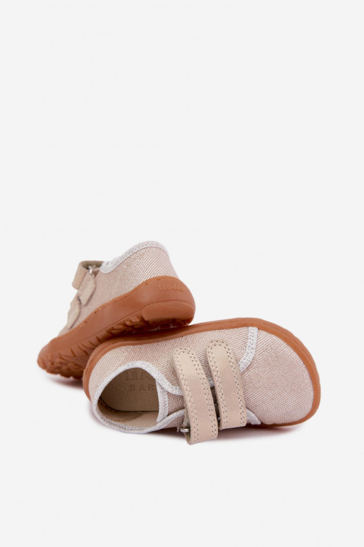 Vaikiškos šlepetės Barefoot Froddo Canvas G1700440-1 auksinės spalvos