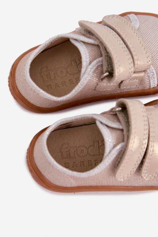Vaikiškos šlepetės Barefoot Froddo Canvas G1700440-1 auksinės spalvos