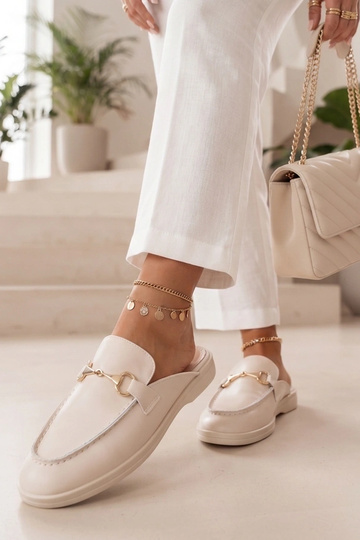 Smėlio spalvos mules tipo klumpės Autumn 2