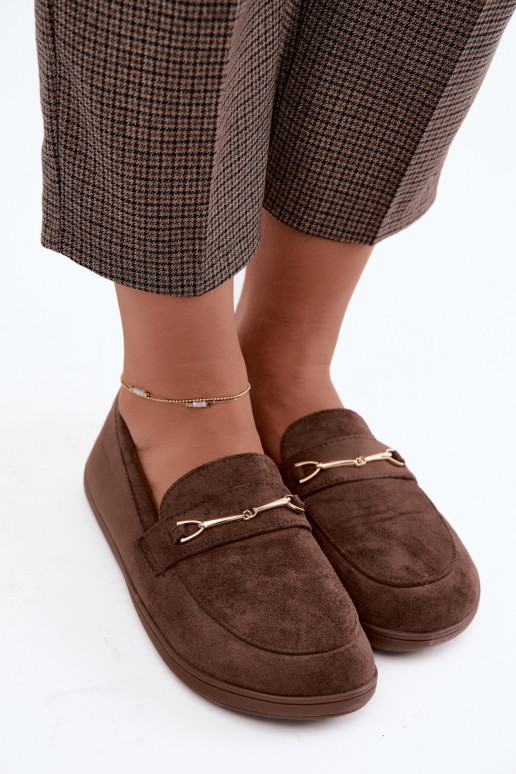 Mokasinai Barefoot Ze aukso spalvosm Detalem rudos spalvos Paresa