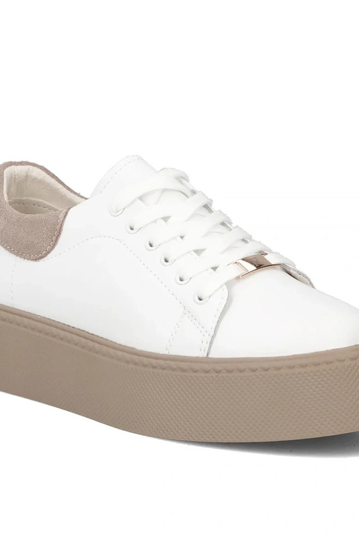Baltos odinės sportbačiai Filippo DP6119/26