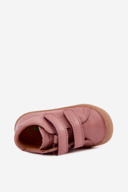Tamsiai rožinės spalvos vaikiški odiniai batai Barefoot Froddo G2130328-6
