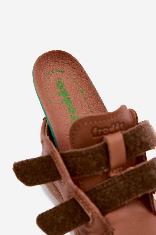 Rudos spalvos vaikiški odiniai batai Barefoot Froddo G2130328-2