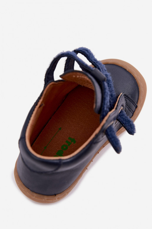 Tamsiai mėlynos spalvos vaikiški odiniai batai Barefoot Froddo G2130328