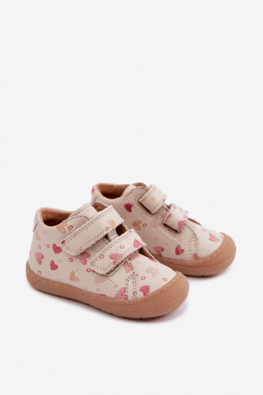 Smėlio spalvos vaikiški odiniai batai Barefoot Froddo G2130328-64