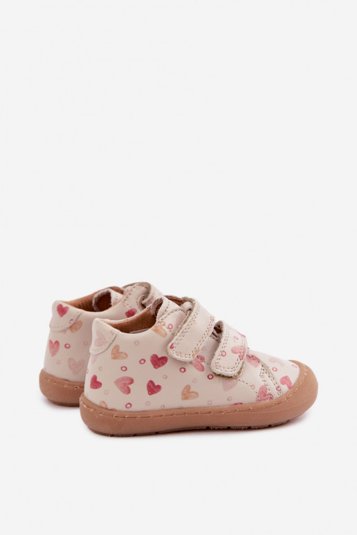 Smėlio spalvos vaikiški odiniai batai Barefoot Froddo G2130328-64