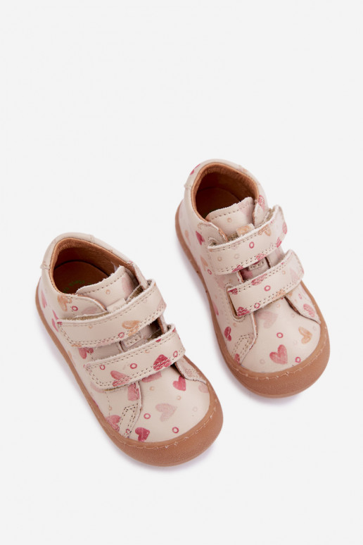 Smėlio spalvos vaikiški odiniai batai Barefoot Froddo G2130328-64