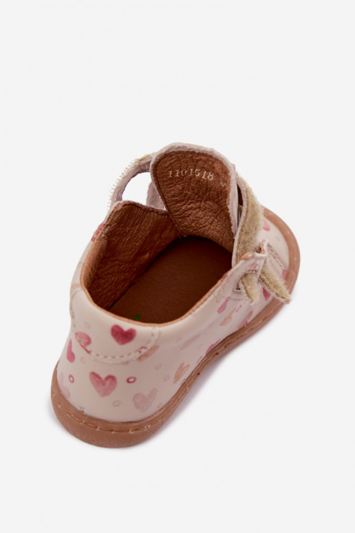 Smėlio spalvos vaikiški odiniai batai Barefoot Froddo G2130328-64