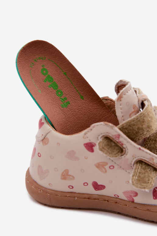 Smėlio spalvos vaikiški odiniai batai Barefoot Froddo G2130328-64