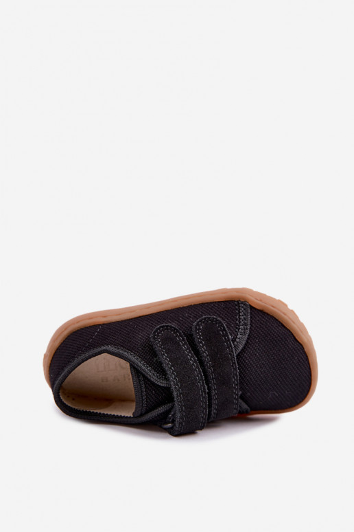 Juodos spalvos vaikiškos šlepetės Barefoot Froddo Canvas G1700440-19