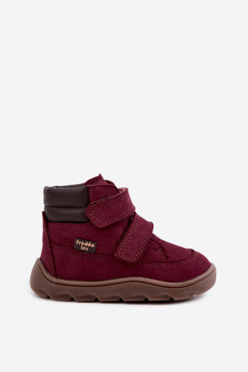 Bordo spalvos vaikiški odiniai batai Barefoot Froddo G2110150-9 2