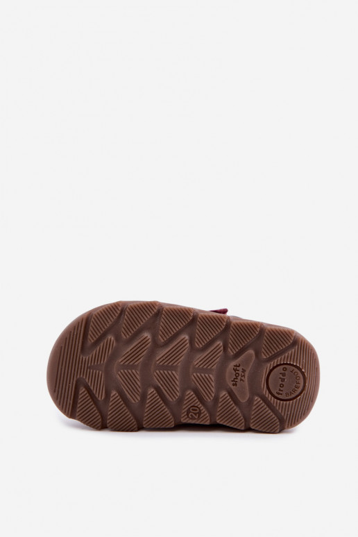 Bordo spalvos vaikiški odiniai batai Barefoot Froddo G2110150-9