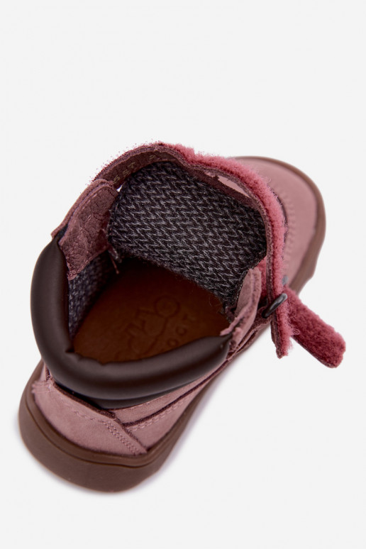 Rožinės spalvos vaikiški odiniai batai Barefoot Froddo G2110150-5
