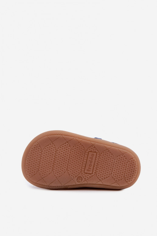 Tamsiai mėlynos spalvos vaikiški odiniai batai Barefoot Froddo G2130380