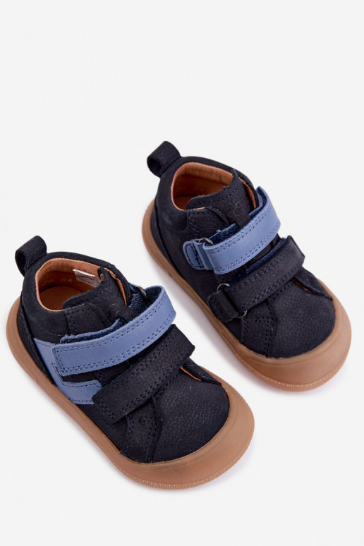 Tamsiai mėlynos spalvos vaikiški odiniai batai Barefoot Froddo G2130380