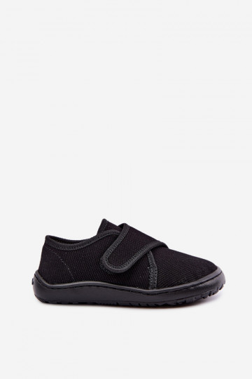 Vaikiškos šlepetės berniukams su lipniais užsegimais Barefoot Froddo G1700438-15 juodos spalvos 2