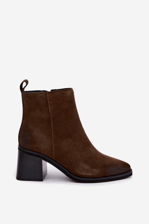 Oda pašiltinti Aulinukai su kulniukais pašiltinti Vinceza 133100 chaki spalvos