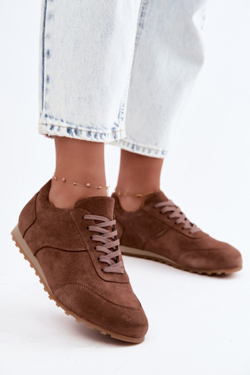 Sneakers modelio batai BarefootsuĮjungtaturalnego iš zomšosu Zazoo N1422 rudos spalvos 2