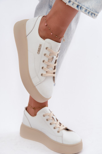 Oda Sneakers modelio batai su platforma Kobbo 41535 baltos spalvos