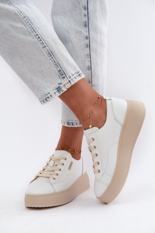 Oda Sneakers modelio batai su platforma Kobbo 41535 baltos spalvos