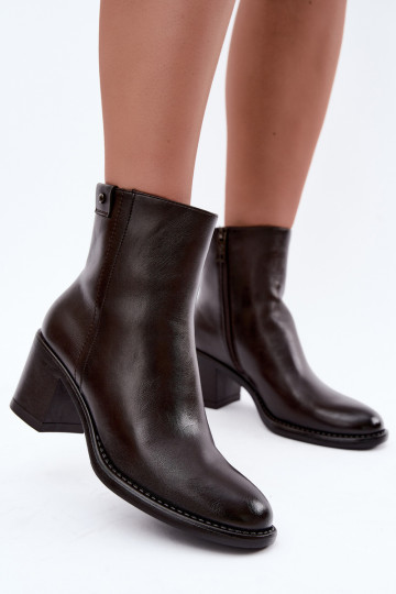 Pašiltinti aulinukai su kulniukais Vinceza 58655 šokolado spalvos 2