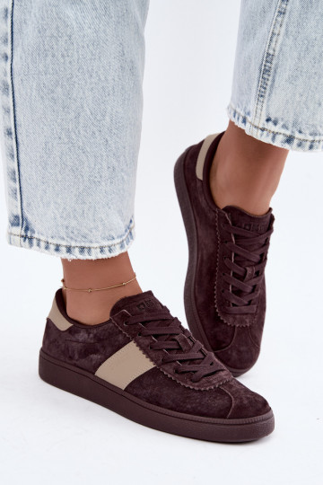 Oda iš zomšos Sneakers modelio batai Moteriškas Big Star UU274438 CzekoladoĮe