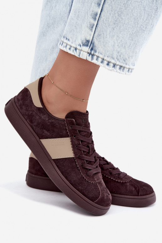 Oda iš zomšos Sneakers modelio batai Moteriškas Big Star UU274438 CzekoladoĮe