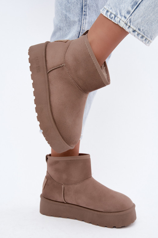 Sniego batai su platforma Big Star UU274224 smėlio spalvos