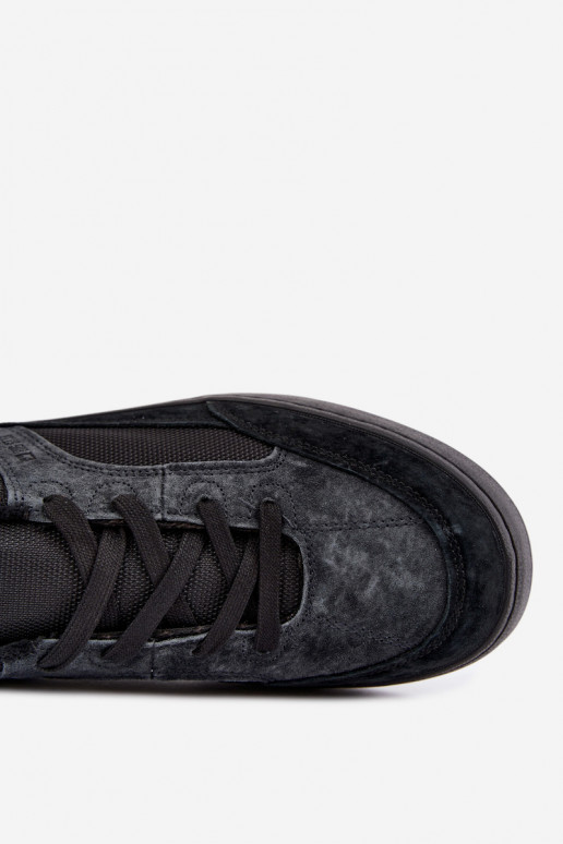 iš zomšos pašiltinti Sneakers modelio batai vyrams Big Star UU174118 juodos spalvos