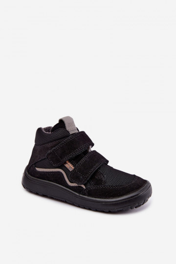 Zomšinė vaikiška avalynė Barefoot Froddo G3110266-20 juodos spalvos