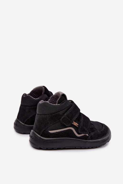 Zomšinė vaikiška avalynė Barefoot Froddo G3110266-20 juodos spalvos