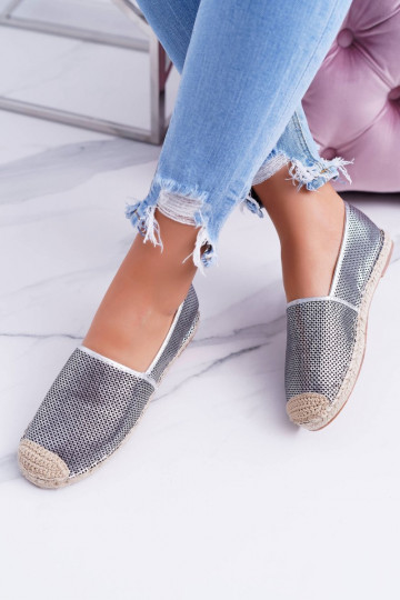 Lu Boo sidabrinės spalvos ažūrinės espadrilės Kimchi 2