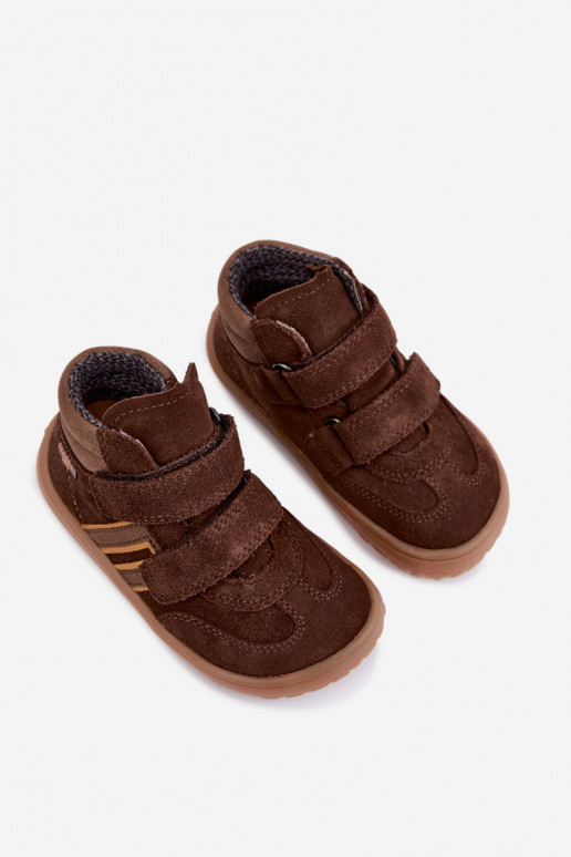 Vaikiška dirbtinės zomšos avalynė Barefoot FRODDO G3110285-3 rudos spalvos