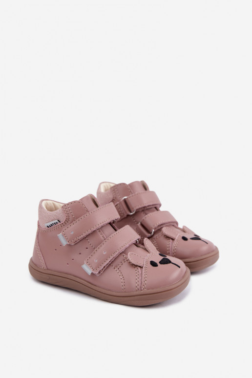 Rožinės spalvos odiniai Barefoot vaikiški batai Bartek 8631985