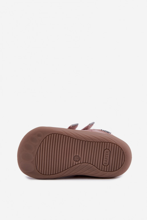 Rožinės spalvos odiniai Barefoot vaikiški batai Bartek 8631985
