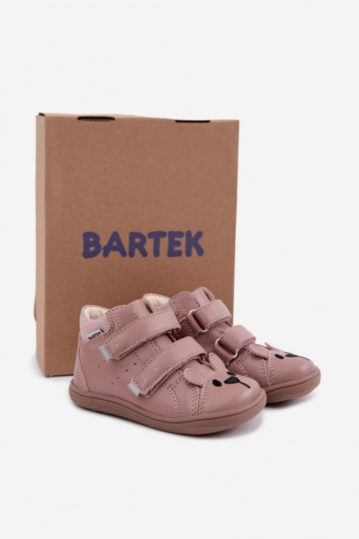 Rožinės spalvos odiniai Barefoot vaikiški batai Bartek 8631985