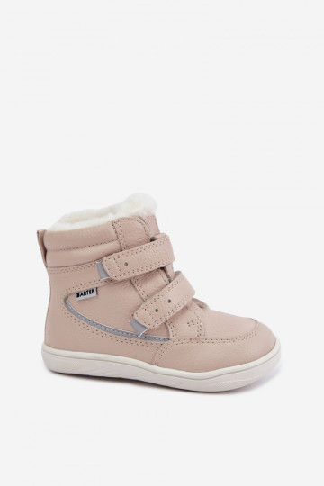 Odiniai vaikiški sniego batai Barefoot Bartek 8401454 smėlio spalvos